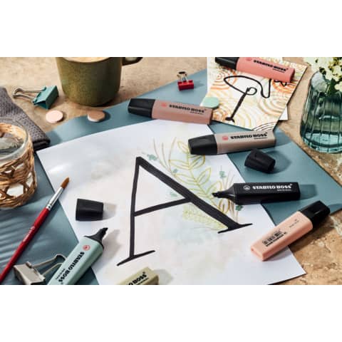 Evidenziatori Stabilo Boss Nature Colors colore cenere - conf. 10 pezzi - 70/193